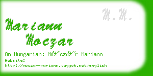 mariann moczar business card